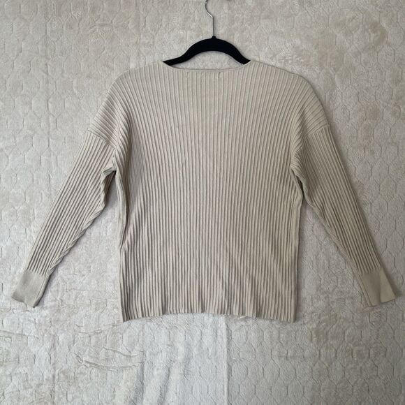 House of Harlow 1960 X Revolve Sweater Women's XS Ribbed Knit Pullover Beige - Picture 3 of 9